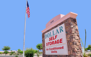 Monument sign in front of Dollar Self Storage in Laveen.