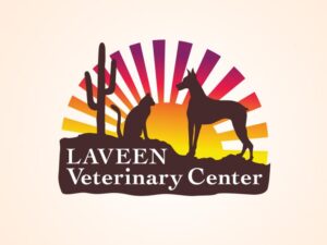 Laveen Veterinary Center Logo on orange backgroun
