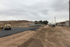ADOT photo showing Southern Avenue Interchange paving underway as part of the Loop 202 construction.