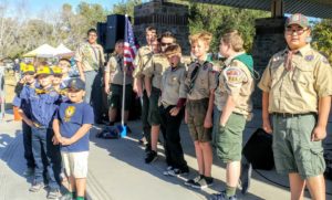 Boy Scout Pack 244 and Troop 244 at the Laveen Pit Barbecue.