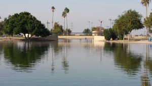 Cesar Chavez Park in Laveen is a local favorite for Laveen residents with a beautiful lake, soccer fields, skate park, dog park, fishing and more. (Photo © AZ Media Maven, LLC)