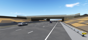 South Mountain Freeway official opens Dec. 21, 2019. Rendering shows area near Dobbins Road in Laveen, AZ.